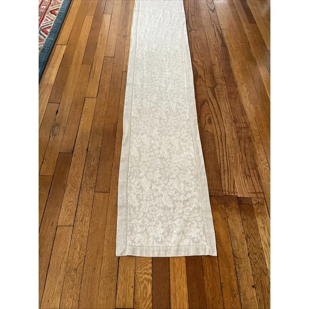 Mi Casa Es Tu Casa Floral Linen Cotton Tablecloth Runner 14 x83 Portugal Classic